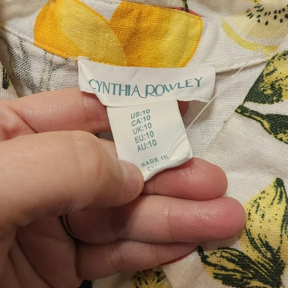 Cynthia Rowley Womens (10) Dress with Pink and Yellow Floral Pattern - Picture 2 of 3